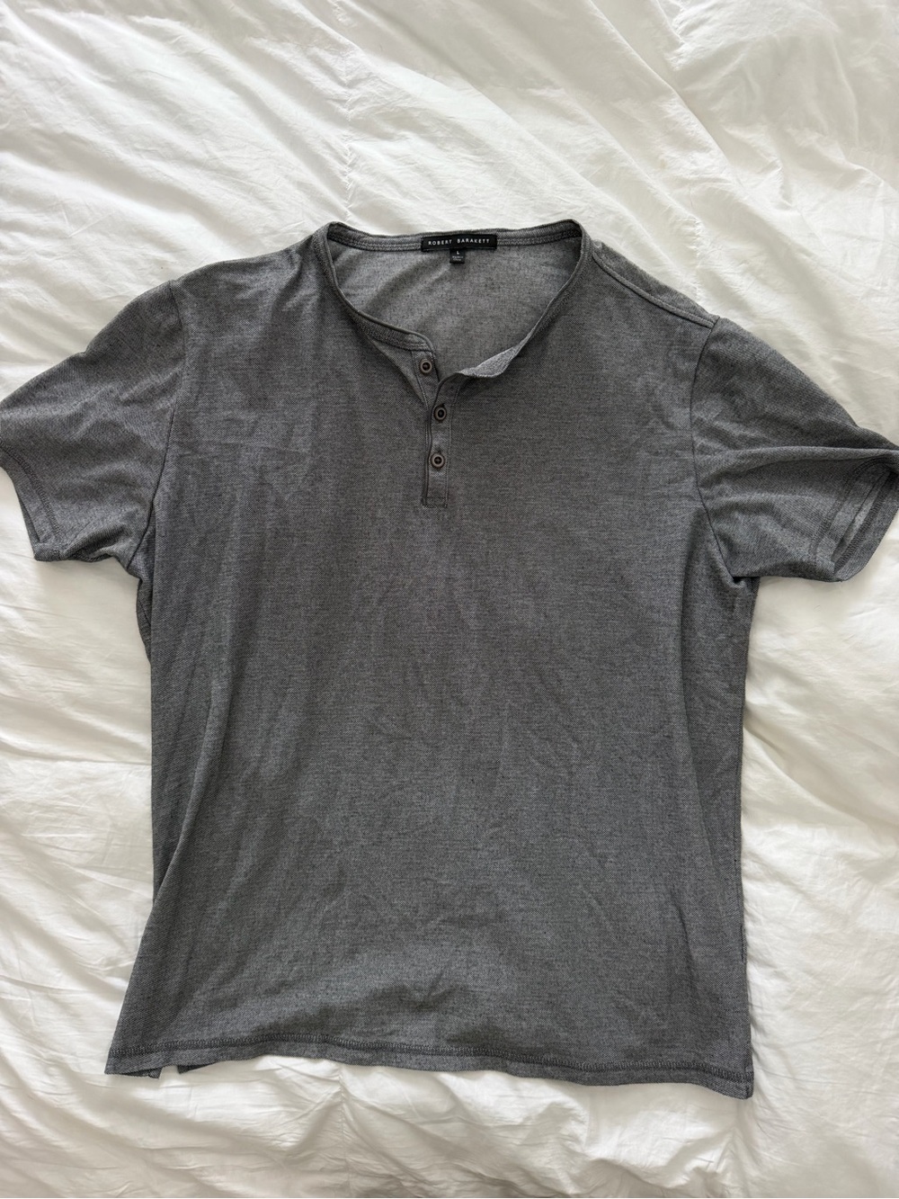 Robert Barakett Men's Charcoal Short-Sleeve Henley